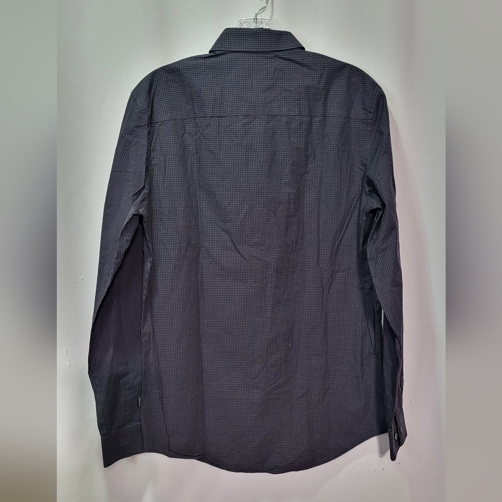 Calvin Klein Men's Black/Gray Cool Tech Checkered Button Down Shirt Size Small - Picture 6 of 7